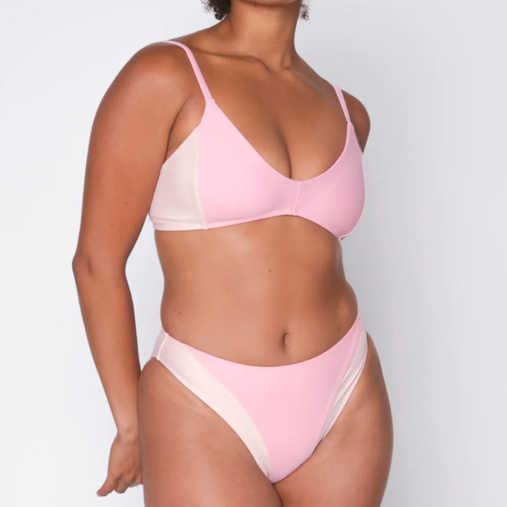Outerknown Vega Bikini Top and Bottom Pink Swimsuit